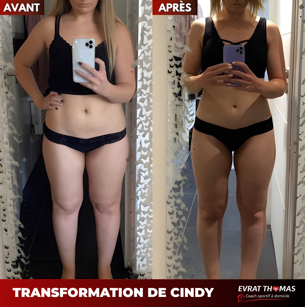 Transformation de Cindy - avant/après